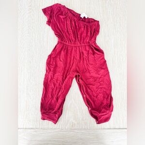 Baileys Blossoms Maroon One-Shoulder Romper